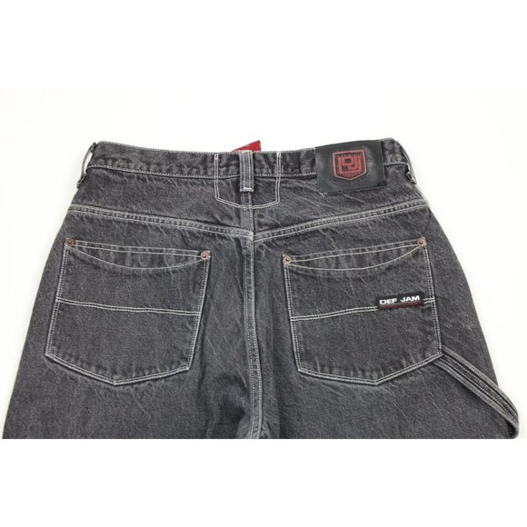 Vintage Def Jam Records 32x29 Distressed Big Pocket Baggy Fit Wide Leg Jeans - Picture 8 of 11